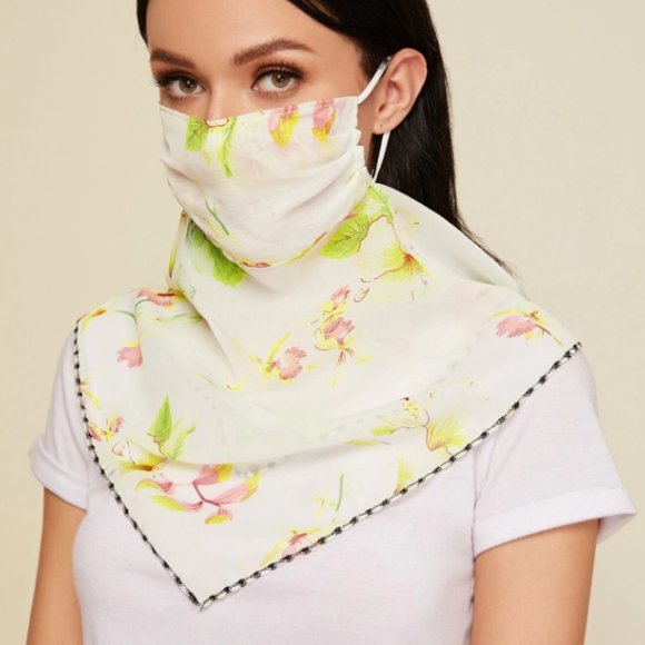 FACE MASK DAISY FLORAL SCARF #7 - Picture 2 of 10